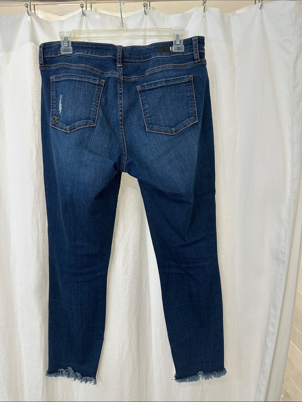 Kut from the Kloth Indigo Distressed Cropped Skinny Jeans - Picture 3 of 5